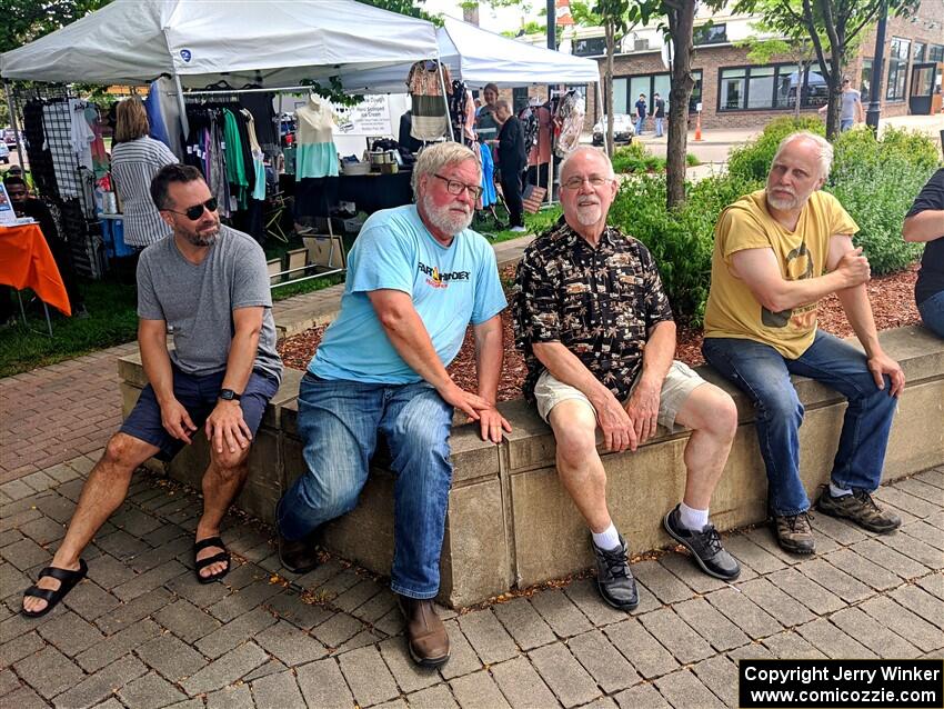 Jon Cich, Tim Winker, Ken Cich and Jon Anderson at the car show.