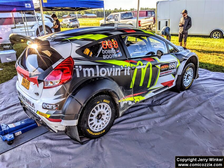 Ryan Booth / Nick Dobbs Ford Fiesta R5 prior to the start of day two.