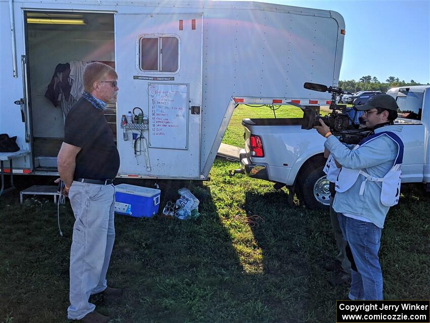 Boyd Smith is interviewed prior to the start of day two.