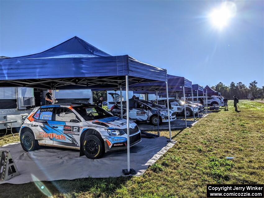 Barry McKenna / Leon Jordan Skoda Fabia, Gary Smith / Kenny Quirke Ford Fiesta R2 and John Coyne / Ryan Dunham Ford Fiesta R5