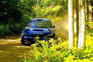 Travis Pastrana / Rhianon Gelsomino Subaru WRX STi on SS8, Height O' Land I.