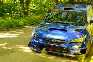 Travis Pastrana / Rhianon Gelsomino Subaru WRX STi on SS8, Height O' Land I.