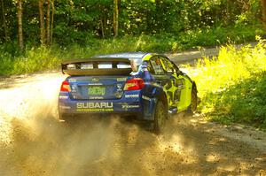 Travis Pastrana / Rhianon Gelsomino Subaru WRX STi on SS8, Height O' Land I.