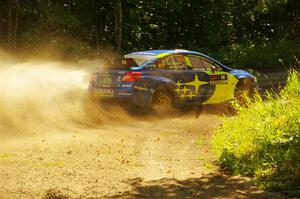 Travis Pastrana / Rhianon Gelsomino Subaru WRX STi on SS8, Height O' Land I.