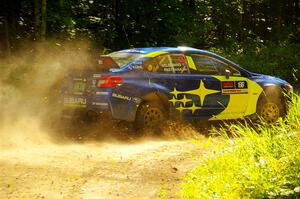 Travis Pastrana / Rhianon Gelsomino Subaru WRX STi on SS8, Height O' Land I.