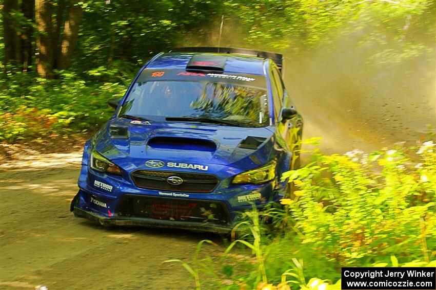 Travis Pastrana / Rhianon Gelsomino Subaru WRX STi on SS8, Height O' Land I.