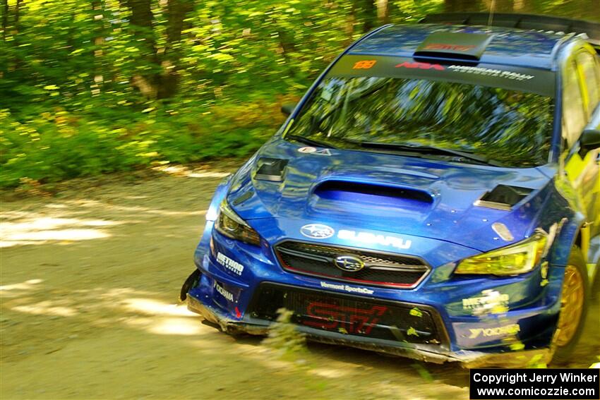 Travis Pastrana / Rhianon Gelsomino Subaru WRX STi on SS8, Height O' Land I.