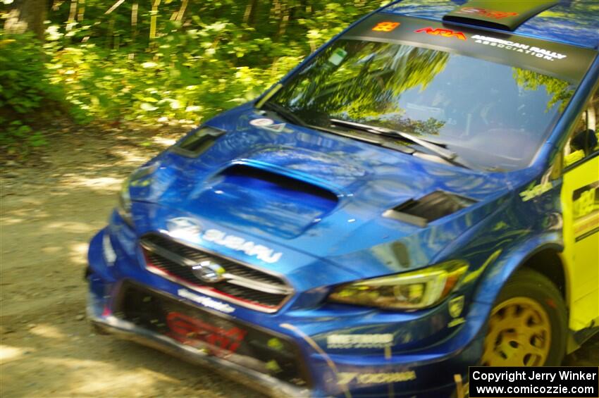 Travis Pastrana / Rhianon Gelsomino Subaru WRX STi on SS8, Height O' Land I.