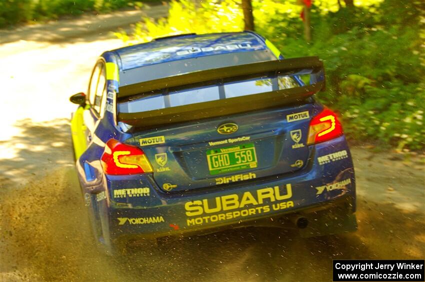 Travis Pastrana / Rhianon Gelsomino Subaru WRX STi on SS8, Height O' Land I.