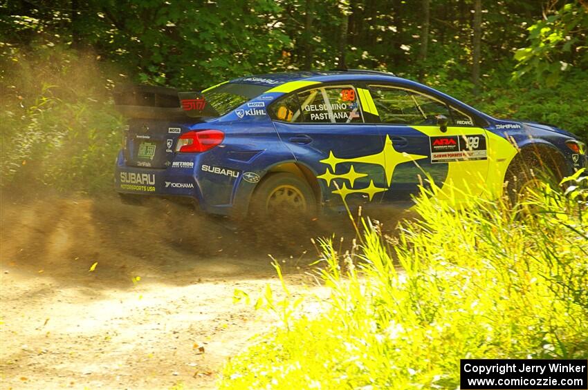 Travis Pastrana / Rhianon Gelsomino Subaru WRX STi on SS8, Height O' Land I.