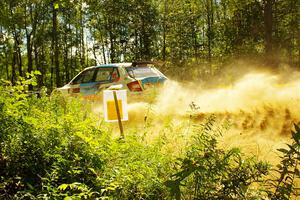 Barry McKenna / Leon Jordan Skoda Fabia at speed on SS10, Strawberrry Mountain II.