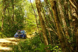 Brandon Semenuk / John Hall Subaru WRX STi at speed on SS10, Strawberrry Mountain II.