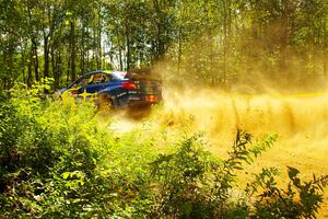 Brandon Semenuk / John Hall Subaru WRX STi at speed on SS10, Strawberrry Mountain II.