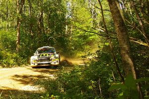 Ryan Booth / Nick Dobbs Ford Fiesta R5 at speed on SS10, Strawberrry Mountain II.