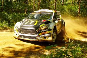 Ryan Booth / Nick Dobbs Ford Fiesta R5 at speed on SS10, Strawberrry Mountain II.