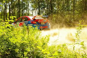 Jeff Seehorn / Matt James Subaru WRX STi at speed on SS10, Strawberrry Mountain II.