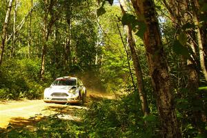 John Coyne / Ryan Dunham Ford Fiesta R5 at speed on SS10, Strawberrry Mountain II.