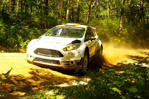 John Coyne / Ryan Dunham Ford Fiesta R5 at speed on SS10, Strawberrry Mountain II.