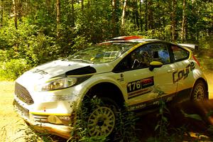 John Coyne / Ryan Dunham Ford Fiesta R5 at speed on SS10, Strawberrry Mountain II.