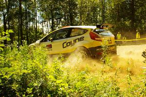 John Coyne / Ryan Dunham Ford Fiesta R5 at speed on SS10, Strawberrry Mountain II.