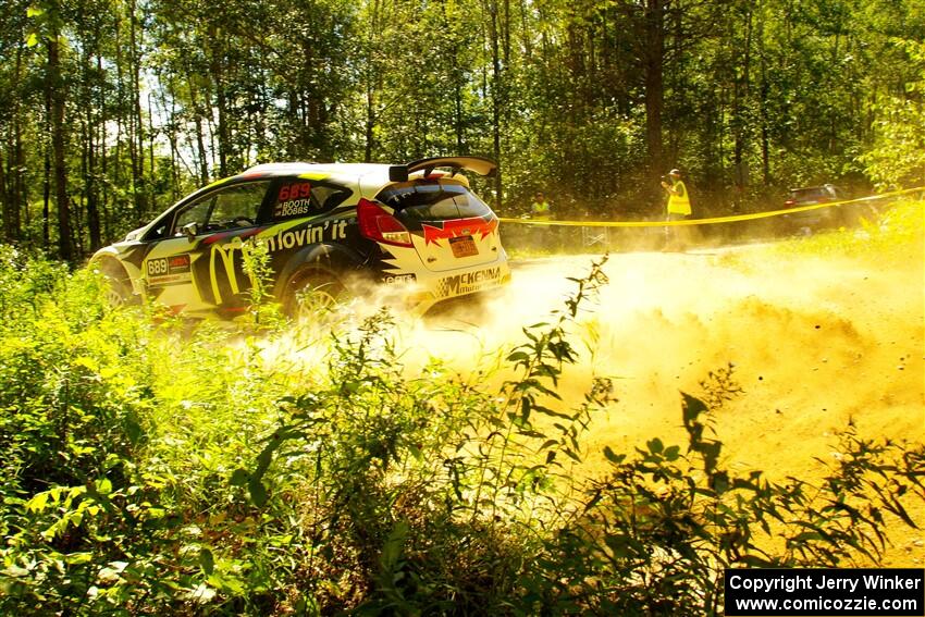 Ryan Booth / Nick Dobbs Ford Fiesta R5 at speed on SS10, Strawberrry Mountain II.