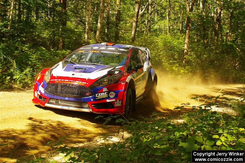 Piotr Fetela / Aris Mantopoulos Ford Fiesta Proto at speed on SS10, Strawberrry Mountain II.