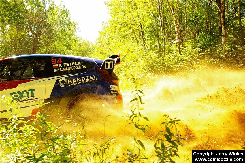 Piotr Fetela / Aris Mantopoulos Ford Fiesta Proto at speed on SS10, Strawberrry Mountain II.