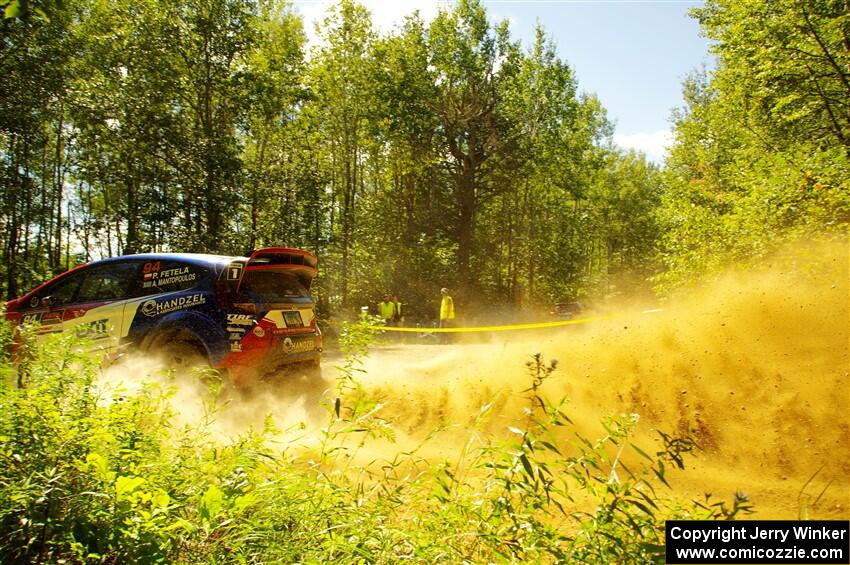 Piotr Fetela / Aris Mantopoulos Ford Fiesta Proto at speed on SS10, Strawberrry Mountain II.