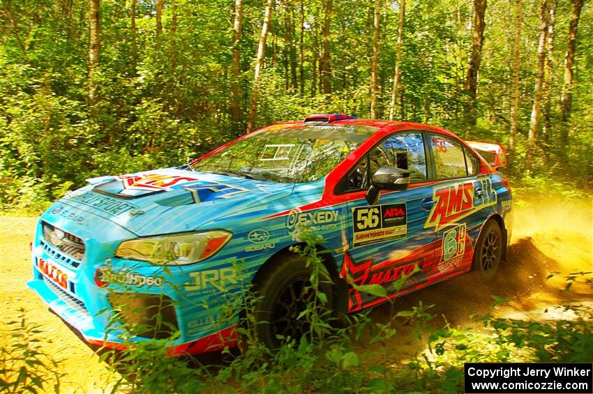 Jeff Seehorn / Matt James Subaru WRX STi at speed on SS10, Strawberrry Mountain II.