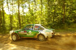 Seamus Burke / Martin Brady Ford Escort at speed on SS10, Strawberrry Mountain II.