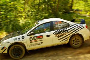 Chris Greenhouse / Ryan Scott Dodge SRT-4 at speed on SS10, Strawberrry Mountain II.