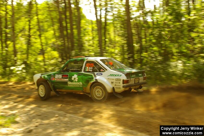 Seamus Burke / Martin Brady Ford Escort at speed on SS10, Strawberrry Mountain II.