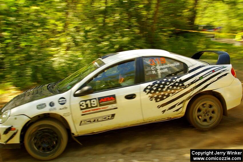 Chris Greenhouse / Ryan Scott Dodge SRT-4 at speed on SS10, Strawberrry Mountain II.