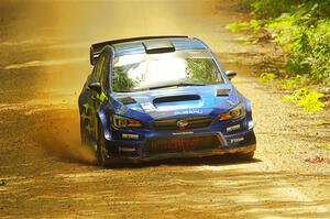 Travis Pastrana / Rhianon Gelsomino Subaru WRX STi on SS11, Height O' Land II.