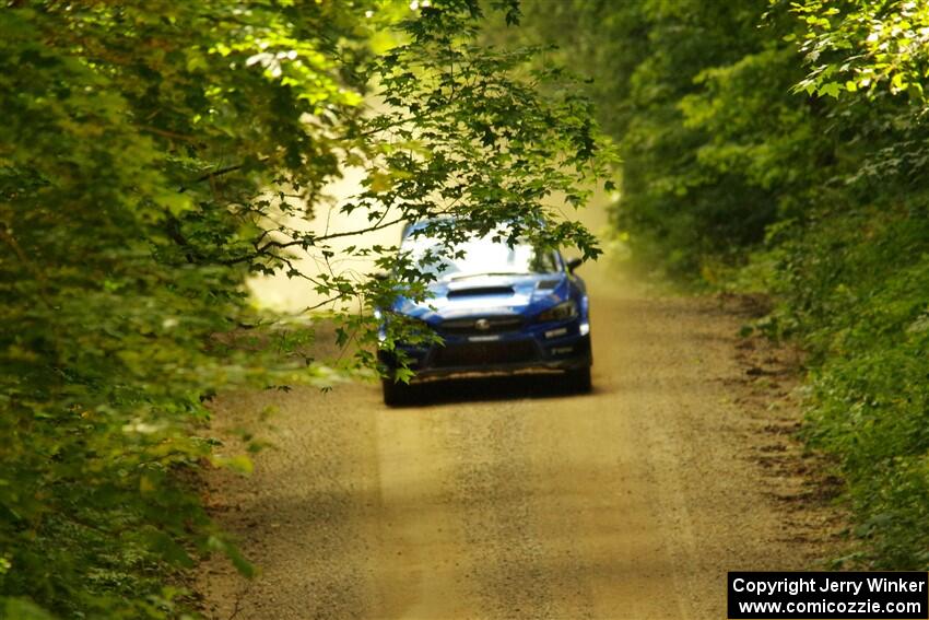 Travis Pastrana / Rhianon Gelsomino Subaru WRX STi on SS11, Height O' Land II.