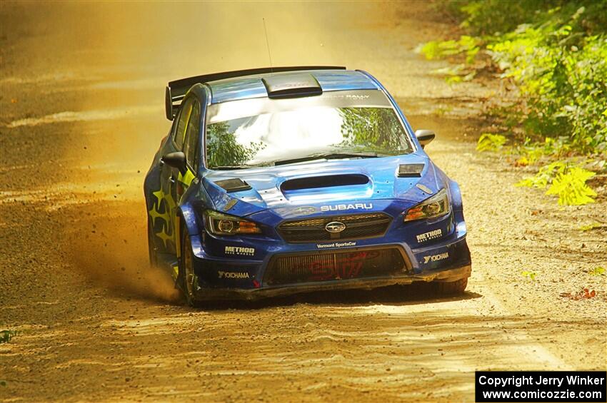 Travis Pastrana / Rhianon Gelsomino Subaru WRX STi on SS11, Height O' Land II.