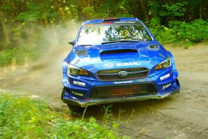 Travis Pastrana / Rhianon Gelsomino Subaru WRX STi on SS14, Height O' Land III.