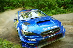 Travis Pastrana / Rhianon Gelsomino Subaru WRX STi on SS14, Height O' Land III.