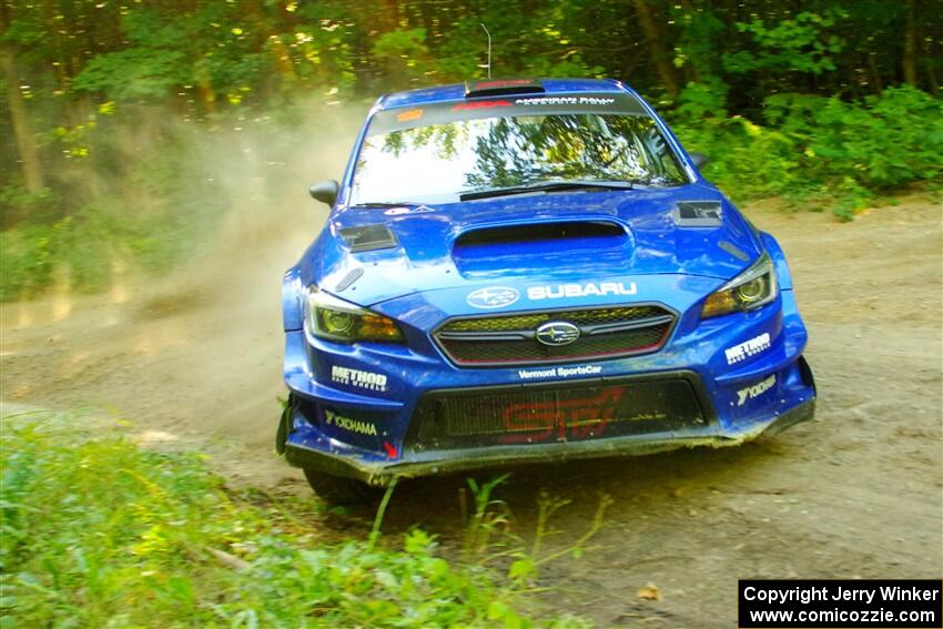 Travis Pastrana / Rhianon Gelsomino Subaru WRX STi on SS14, Height O' Land III.