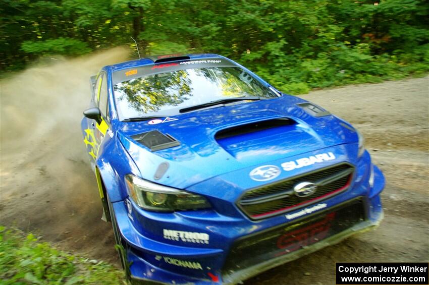 Travis Pastrana / Rhianon Gelsomino Subaru WRX STi on SS14, Height O' Land III.