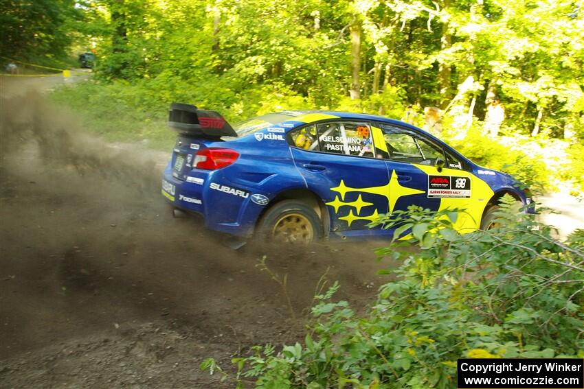 Travis Pastrana / Rhianon Gelsomino Subaru WRX STi on SS14, Height O' Land III.