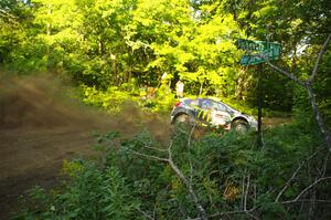 Ryan Booth / Nick Dobbs Ford Fiesta R5 slides sideways to a stop on SS14, Height O' Land III.