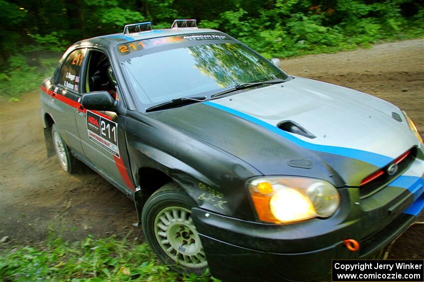 Andrew Dustman / Jake Ringger Subaru WRX on SS14, Height O' Land III.