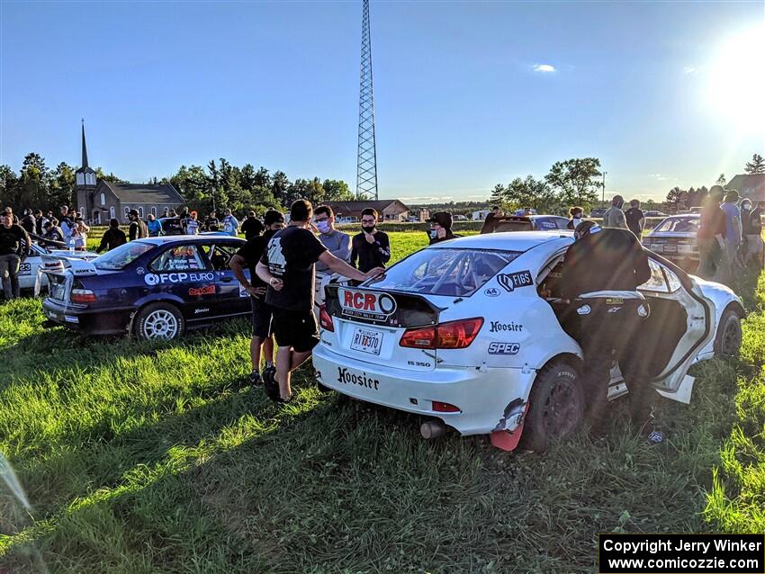 Ryan George / Heather Stieber-George BMW M3 and Nathan Odle / Alex Gelsomino Lexus IS250 after the event.