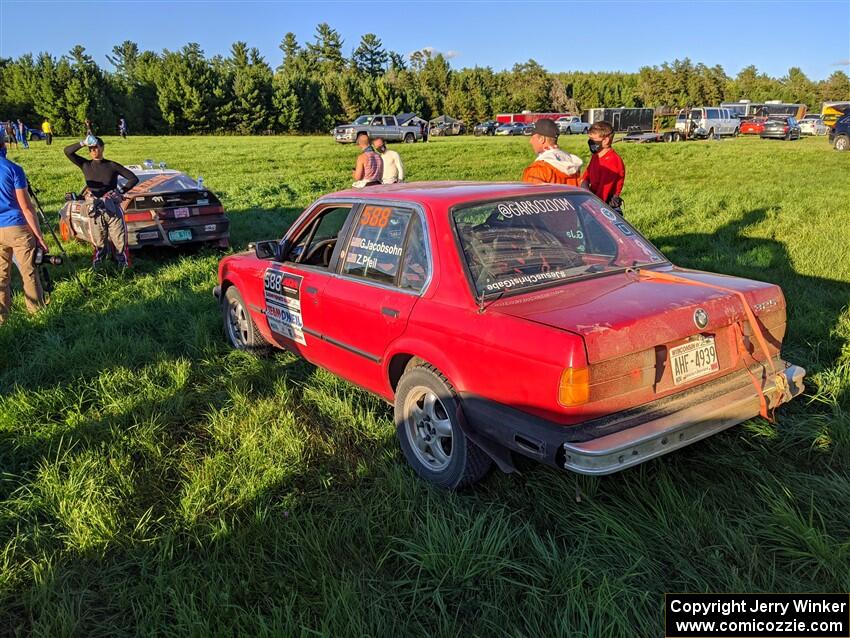 Bret Hunter / Kubo Kordisch Honda CRX and Gabe Jacobsohn / Zach Pfeil BMW 325e after the event.