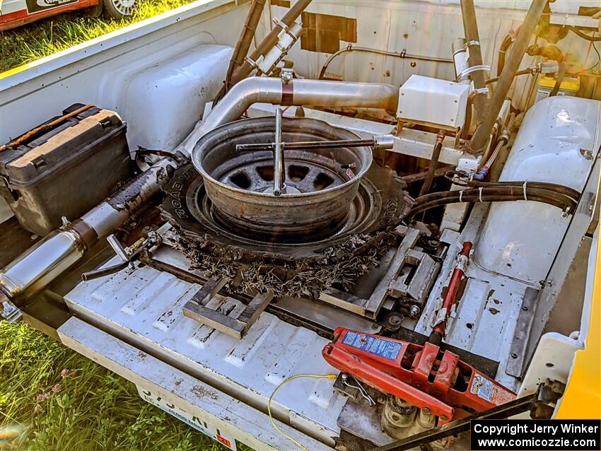 Shredded tire on the Scott Parrott / Ian Holmes Chevy S-10 after the event.