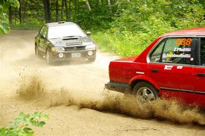 Gabe Jacobsohn / Zach Pfeil BMW 325e and Kristian Rue / Mark Rue Subaru Impreza 2.5RS on SS1, Steamboat I.