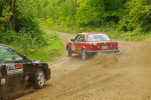 Gabe Jacobsohn / Zach Pfeil BMW 325e and Kristian Rue / Mark Rue Subaru Impreza 2.5RS on SS1, Steamboat I.