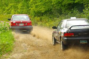 Gabe Jacobsohn / Zach Pfeil BMW 325e and Kristian Rue / Mark Rue Subaru Impreza 2.5RS on SS1, Steamboat I.