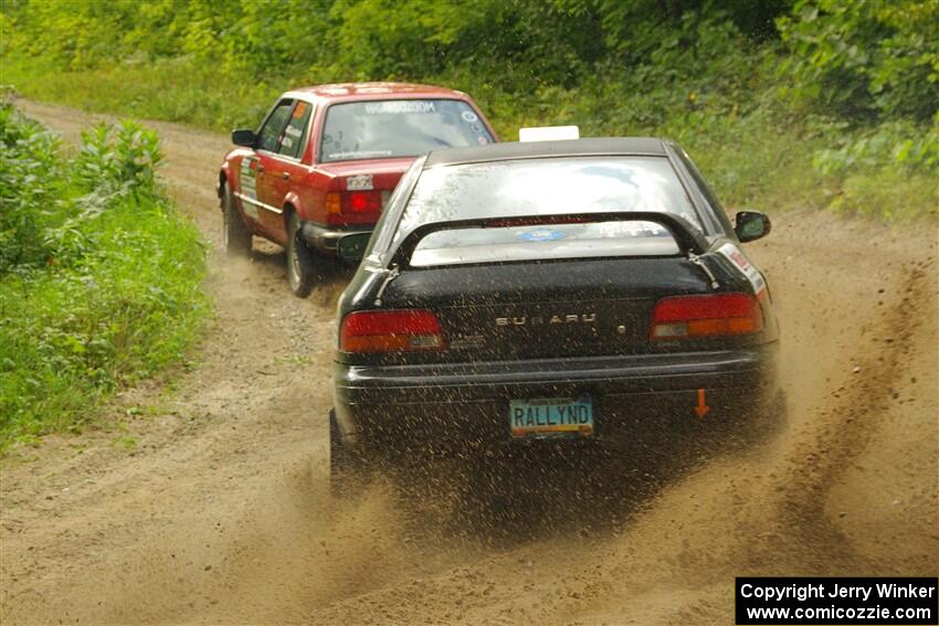 Gabe Jacobsohn / Zach Pfeil BMW 325e and Kristian Rue / Mark Rue Subaru Impreza 2.5RS on SS1, Steamboat I.